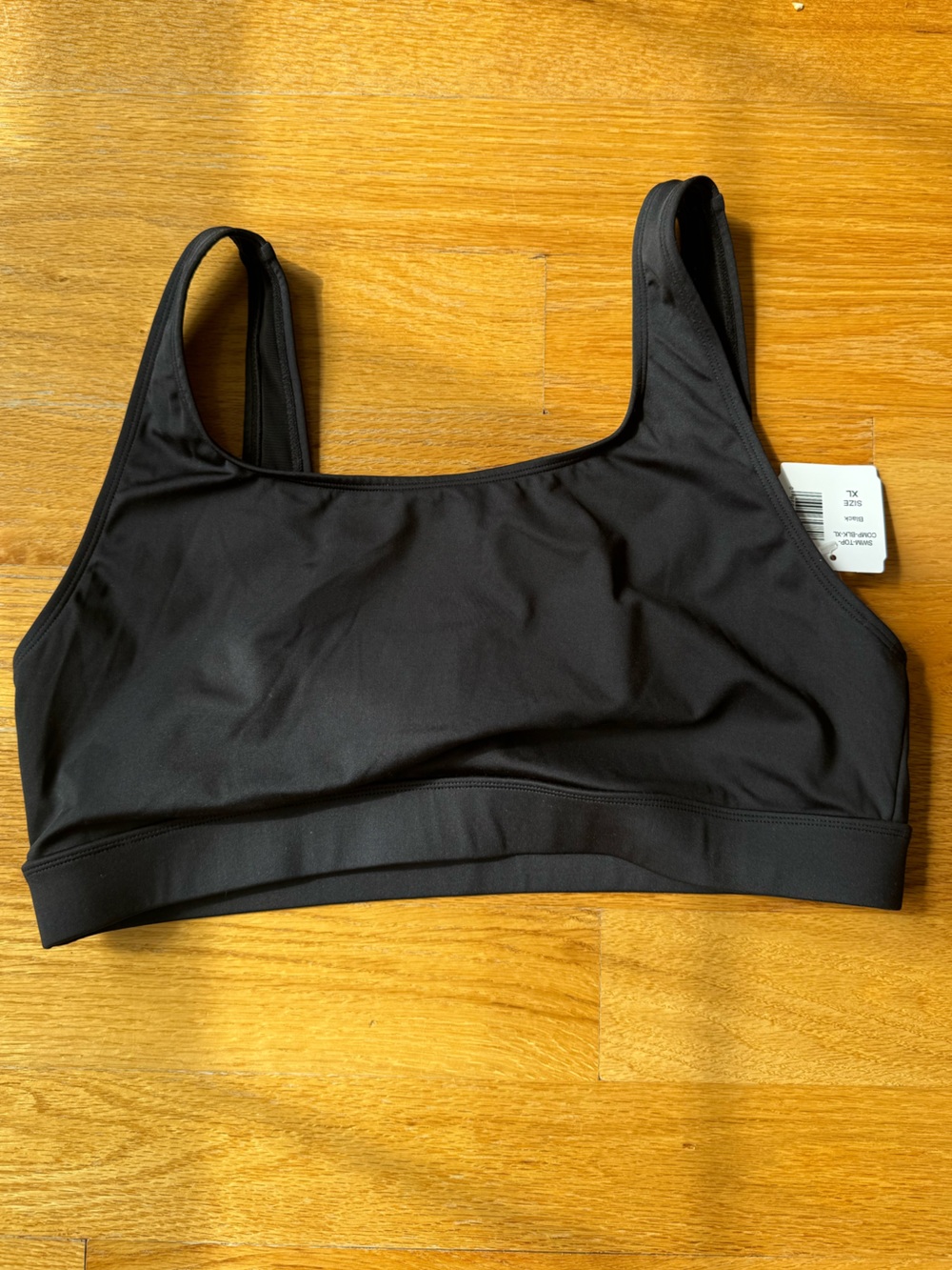 Humankind Black Scoop Neck Swim Bikini Top